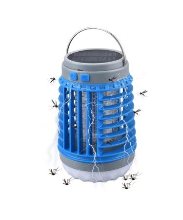Electric Mosquito Killer Lamp Mosquito Lamp Mosquito Zapper Electric Fly Killer Illumination Waterproof Solar Mosquito Killer Lamp Insect Killer Electric Camping(Color:Blue)