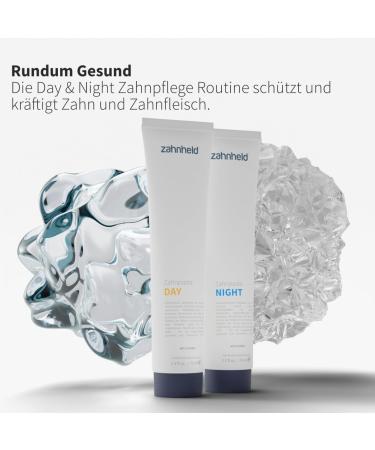 Zahnheld Day & Night Toothpaste with Fluoride | 2 x 75 ml Mint Flavor | 6-Fold Active Natural Ingredients | Daily Dental Care  - Buy Online on GoSupps.com