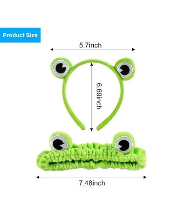Frog Hair Band 2-Pack - Cute Green Headband for Girls & Women | Elastic Hair Accessories for Face Washing, Yoga, and Beauty Skincare - Buy Online on GoSupps.com