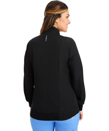 Healing Hands HH360 5067 Carly Zip Up Scrub Jacket - Large Black | Stylish Women's Scrub with 2 Pockets - Buy Online on GoSupps.com