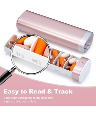 Weekly Travel Pill Organizer - Cute 7 Day Pill Box for Vitamins & Supplements - Colorwing Pink Medicine Case - Perfect Gift for Office Trip Gym - Buy Online on GoSupps.com