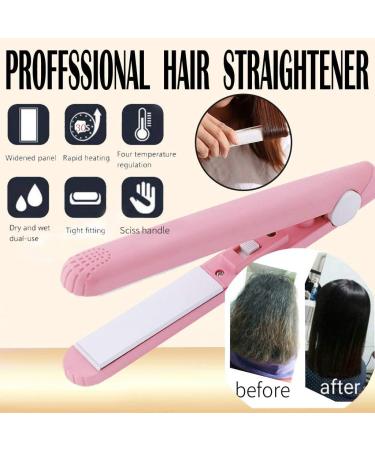 Shop Pink Mini Hair Straightener & Curling Iron - LED Instant Heat Travel-Friendly Styling Tool - Buy Online on GoSupps.com