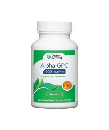 DOCTORS' PREFERRED Alpha GPC Supplement - Premium Formula. 600 MG/Serving 60 Vegan Capsules 30-Day Supply