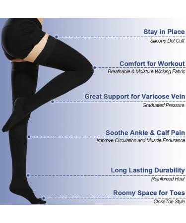 Buy Beister 20-30 mmHg Medical Compression Stockings for Men & Women - Closed Toe Support Stockings for Varicose Veins & Edema - Black 4X Large - International Shipping Available - Buy Online on GoSupps.com