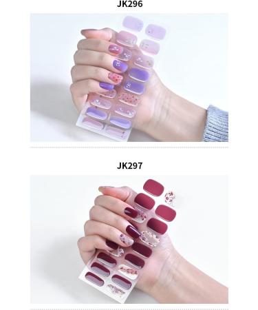 INTEROOKIE Semi cured gel nail sticker Waterproof and durable UV nail sticker sticker Removable and wearable nail sticker (JK297) - Buy Online on GoSupps.com