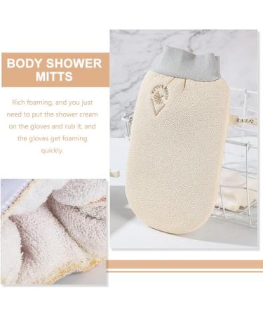 Exfoliating Bath Scrub Gloves | 2pcs Yellow Shower Scrubbers for Men & Women | Dead Skin Cell Remover & Massage Gloves - Buy Online on GoSupps.com