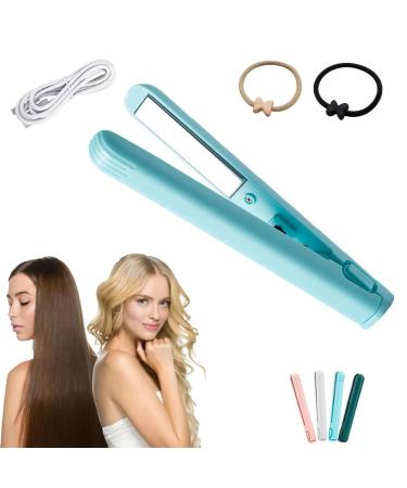 Mini Dual-Purpose Curling Iron USB Mini Dual-purpose Hair Straightener Curling Iron Goodwillbrave Mini Curling Iron Long-Lasting Portable Travel Hair Styler (Upgrade Blue)