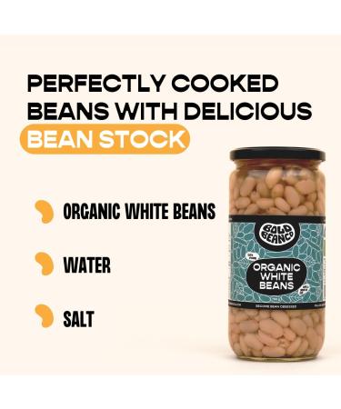 Bold Bean Co Organic White Beans. 1 x 700g Jar All Natural Ingredients Suitable for Vegans - Buy Online on GoSupps.com