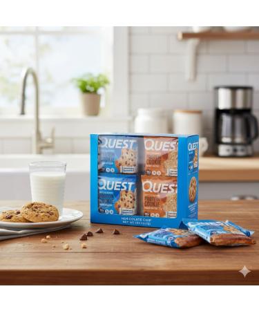 Que-st Soft & Chewy Protein Cookie Variety Pack 15g Protein 12 Count - Buy Online on GoSupps.com