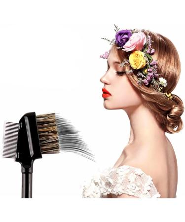 Comb Eyebrow Brush Eyelashes 2 in 1 Eyebrow Comb and Brush Lash Groomer Double Sided Brow Brush for Women Makeup Cosmetic Tools - Buy Online on GoSupps.com