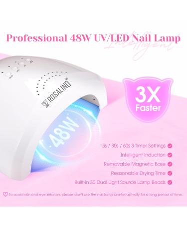 ROSALIND Gel Nail Polish Kit - 48W UV Light 60 Colors Base & Top Coats - DIY Nail Art Starter Set for Christmas - Buy Online on GoSupps.com