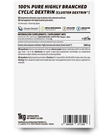 HSN Cluster Dextrin (Cyclodextrin) - Sugar-Free Vegan Carbohydrate Shake | Gluten-Free Lactose-Free Tasteless | 1kg for Optimal Performance & Relaxation - Buy Online on GoSupps.com