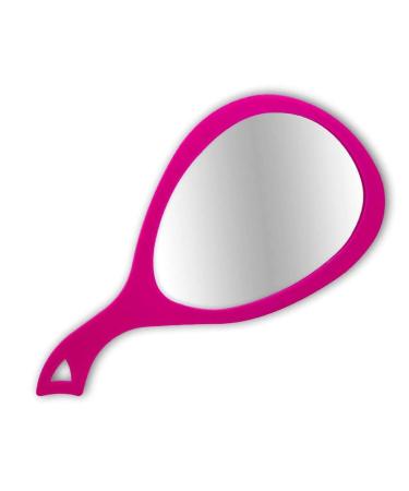 BarberMate Teardrop Mirror  Hand Mirror for Salons and Barbershops  Professional Beautician Supplies  Barber and Stylist Station Accessory  Pink
