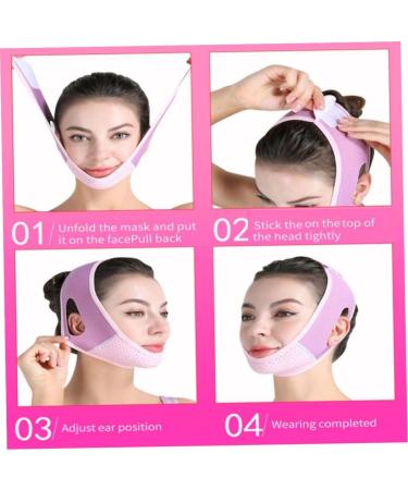 Chin Strap for Double Chin for Women Soft V Line Face Lifting Chin Strap Double Chin Reducer Slimming Face Mask Lifting Belt (Purple Pink) - Buy Online on GoSupps.com
