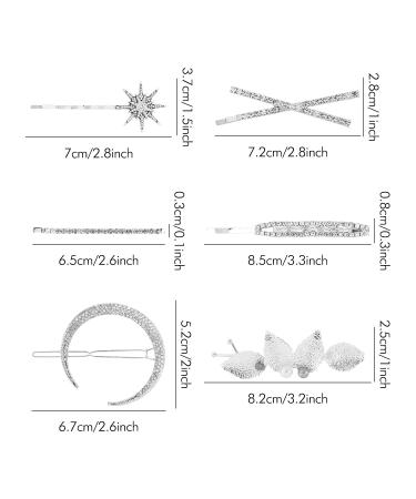 Cinaci 12 Pack Sparkly Glitter Crystal Rhinestone Hair Clips - Wedding Bridal Accessories for Women and Girls - Buy Online on GoSupps.com