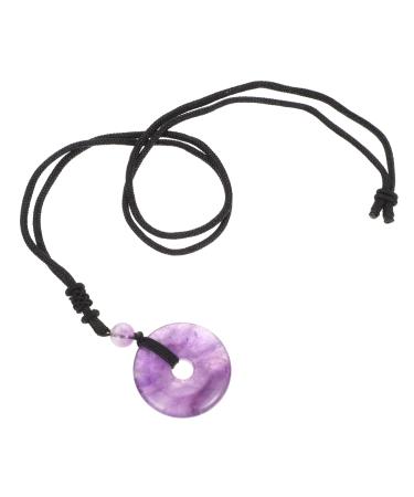 Iwowhero necklace with safety buckle gemstone amulet-necklace Chinese safe stone chain Pendant Necklace Crystal Necklace A necklace necklace crystal necklace simply 3x3x1cm purple