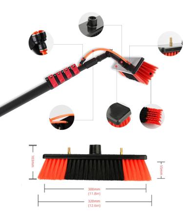 photovoltaic cleaner window cleaning pole 3.6m-10.8m Window Cleaning Telescopic Pole Water Fed Extendable Brush Suitable For Cleaner Conservatory Roof Photovoltaic Panel Cleaning Photovolta 3.6m/11.8ft - Buy Online on GoSupps.com