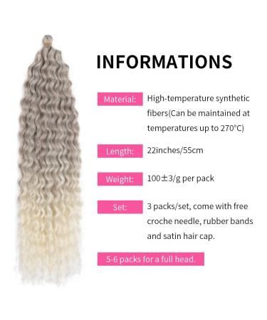 Deep Twist Crochet Hair - Ombre Kinky Curl 22 Inch Braided Extensions | 3 Packs Synthetic Curly Hair Bundle - Buy Online on GoSupps.com