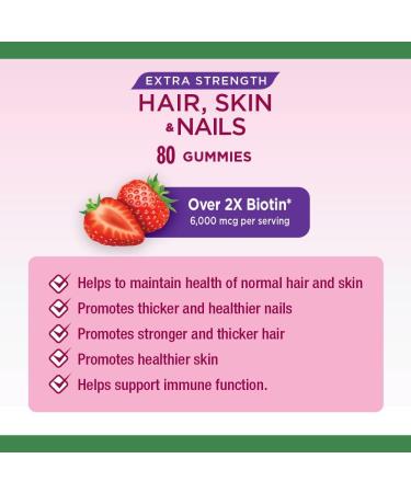 Nature's Bounty Extra Strength Hair Skin & Nails 80 Gummies Strawberry cream flavour & Women's Multivitamin Helps Maintain Good Health 70 Gummies HSN Extra Strength + VITAMIN 800708 - Buy Online on GoSupps.com