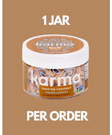 Toasted Coconut Cashews - Vegan & Gluten-Free Nut Snack | Karma Nuts 8oz Jar - Buy Online on GoSupps.com