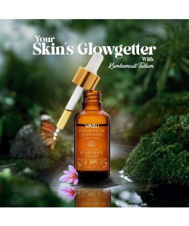 VAYUP Facial Beauty Oil enriched with Kumkumadi Tailam - 100% Natural Face Oil Gives Natural Glow to Your Face A Unique Blend of 5 Precious Oils with Potent Herbs - 25 ml - Buy Online on GoSupps.com