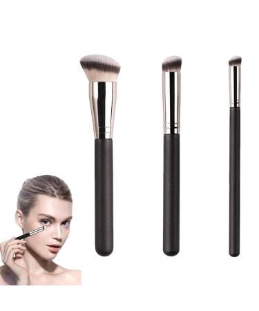 ZXCHOME Foundation Brush 3 Pieces Professional Make Up Contouring Brushes Concealer Brush with Soft Synthetic Fiber for Applying Liquid Foundation Blending Makeup on the Face