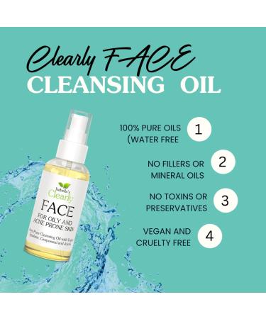 Clearly FACE Natural Oil Cleanser & Makeup Remover | Anti-Aging Cleansing Oil with Rosehip & Avocado | Vegan & Water-Free | Ideal for Mature Skin - Buy Online on GoSupps.com