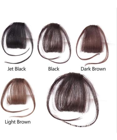 Thin Neat Air Bangs Hair Extensions Clip in on Fringe Front Hairpiece (Light Brown) - Buy Online on GoSupps.com