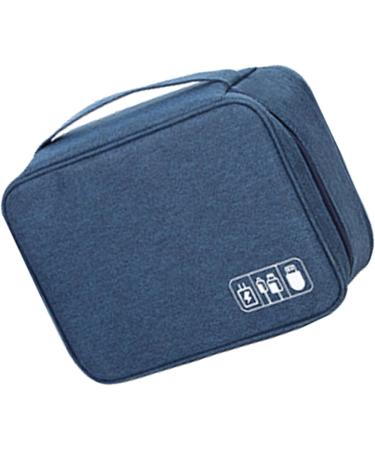 Digital Gadgets Storage Bag Separate Storage Adjustable Portable Data Cable Storage Bag for Home (Black) (Dark Blue) - Buy Online on GoSupps.com