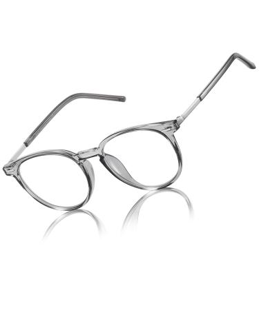 DUCO Blue Light Glasses for Men Women Blue Ray Blocking Glasses Computer Gaming Glasses Teens Retro Round Eyeglasses Frame Grey 5216