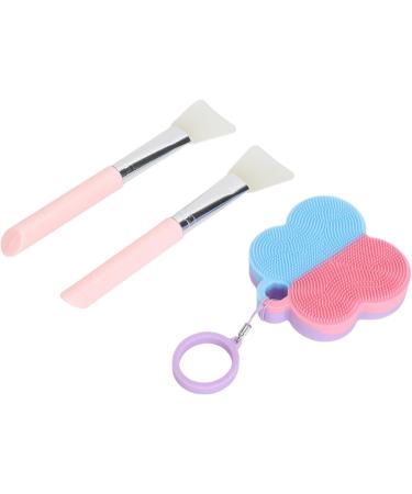 Qukaim Silicone Face Scrubber Facial Mask Brush Silicone Face Scrubber Set with Facial Mask Brush Blue Pink Skincare Tools Hanging Ring. - Buy Online on GoSupps.com