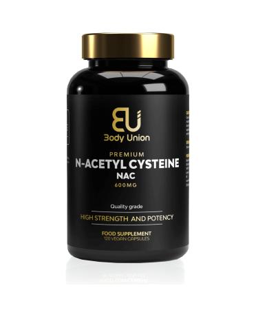 Body Union NAC Supplement | 600mg N Acetyl Cysteine For Skin Care & System Support | Complete Detox N-Acetyl Cysteine Capsules | Immune System Support N-Acetylcysteine | 60 Vegan Capsules