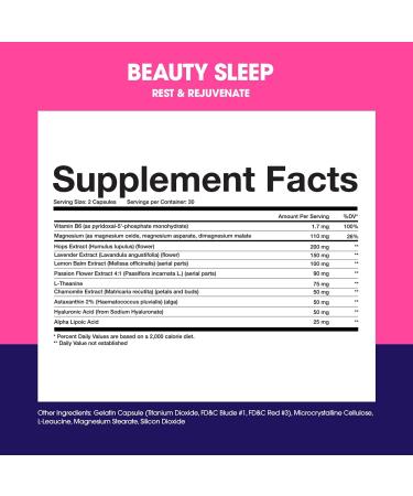 Obvi Beauty Sleep: Rest, Rejuvenate, Increase REM Sleep, Relieve Stress, Improve Mood - 60 Capsules - Buy Online on GoSupps.com