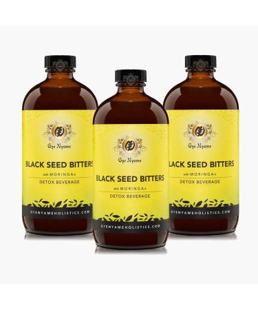 Black Seed Bitters with Moringa 3 x 16 oz Bottles for Detox - Gye Nyame Blend | Save Now - Buy Online on GoSupps.com