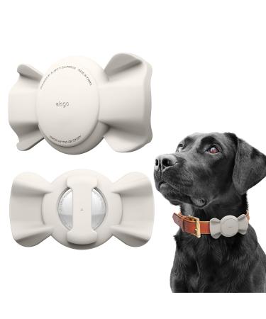 Elago ribbon case for pet collapse compatible with Apple Airtag cute bracket for dog and cat collar looping dishes location not included in delivery Taupe