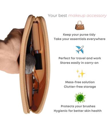 Silicone Makeup Brush Travel Case - Zippered Pouch & Organizer for Brushes - Black - Buy Online on GoSupps.com