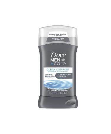 Dove Deodorant 3 Ounce Mens Clean Comfort 1/4 Moisturizer (88ml) (6 Pack) Clean Comfort 3 Ounce (Pack of 6)