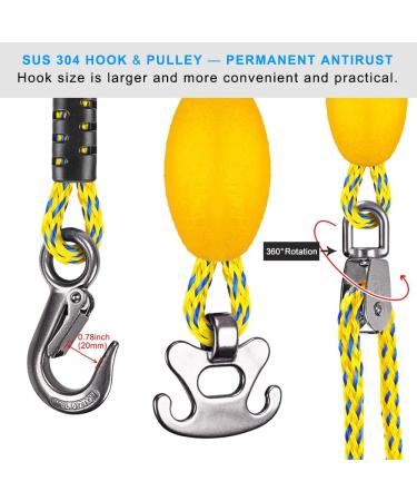 SELEWARE Heavy Duty Boat Tow Harness with Stainless Steel Quick Connector - Yellow - Buy Online on GoSupps.com