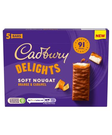 Cadbury Delights Soft Nougat Orange & Caramel Bars 5 x 22g (110g)