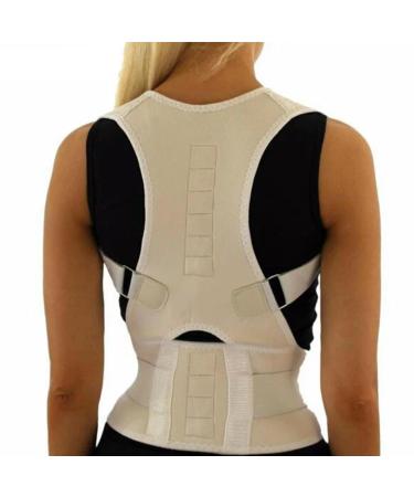Adjustable Back Posture Male Female Magnetic Support Nylon Elastic Brace Belt Home Office Sport Neck Brace Black S - Buy Online on GoSupps.com
