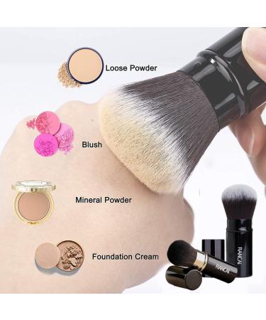 Set of 2 Retractable Kabuki Makeup Brushes for Foundation and Powder Application - Buy Online on GoSupps.com