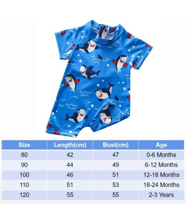 PythJooh Baby Boy Rash Guard Swimsuit with Shark Print Shorts | 12-18 Months | E - Happy Shark - Buy Online on GoSupps.com
