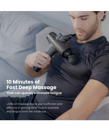 Lairlux EM-03 Deep Tissue Percussion Massage Gun for Muscle Fatigue Relief (Black) - Buy Online on GoSupps.com