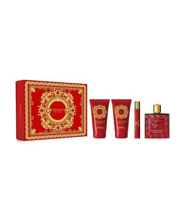 Versace Eros Flame Eau De Parfum 4-Piece Gift Set For Men
