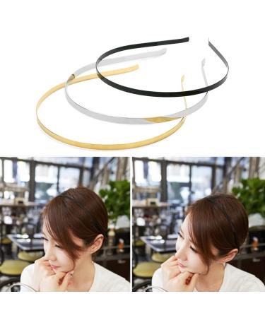 30-Piece Metal Hair Bands - Smooth Slide-Resistant Headbands for DIY Handicrafts & Hair Jewelry (Black Silver Gold) | Unisex Hair Accessories - Buy Online on GoSupps.com