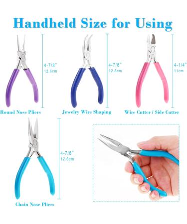 Shynek 4pcs Jewelry Pliers Set - Needle Nose, Chain Nose, Round Nose, Wire Cutters & Bent Nose Pliers - for Crafts, Wire Wrapping & Jewelry Making - Buy Online on GoSupps.com