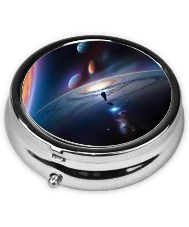 Portable Round Pill Box Organizer - 3 Compartments for Travel | Fascinating Universeround Design - Buy Online on GoSupps.com