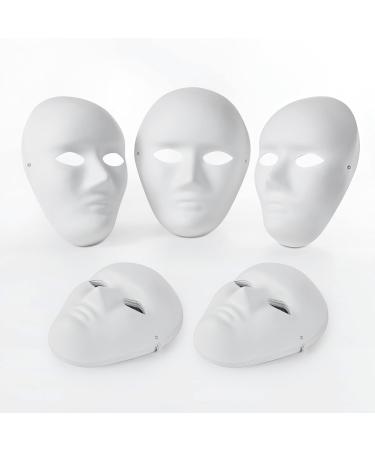 OVISEEN Paper Mache Masks 10 Packs DIY Full Face Masks White Masquerade Masks Paintable Paper Mask for Mardi Gras Cos-Play Halloween Party (9.45 x 7.28 Inches)