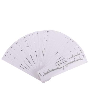 Baluue 100pcs Eyebrow Ruler White Eyebrow Shape Measurements Eyebrow Measurement Tool 18X2.2CM White