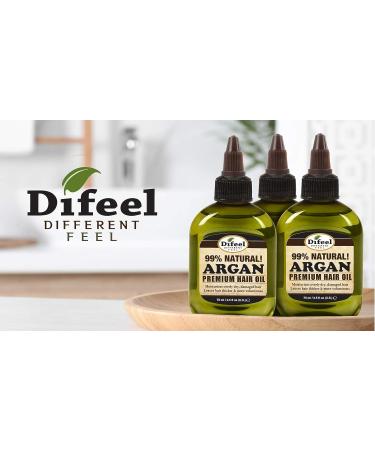 Difeel 99% Premium Natural Hair Oil Blend with Argan Oil - 8 oz | Hair Thickening Formula - Buy Online on GoSupps.com